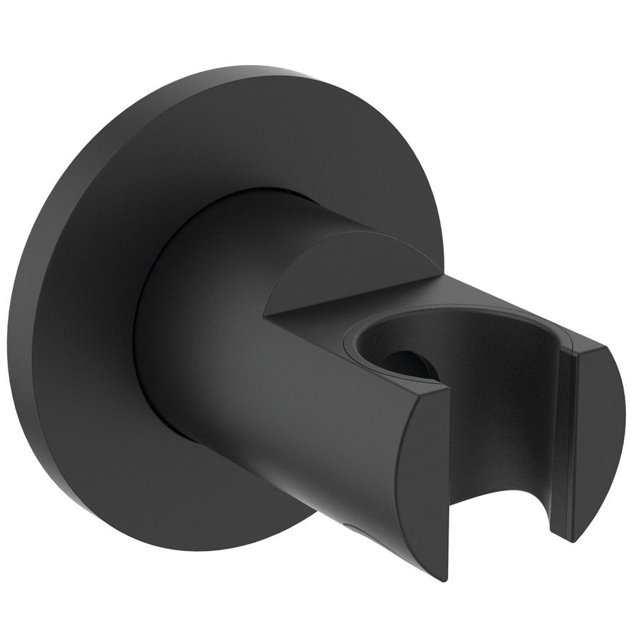 Vaste handdouchehouder rond silk black Idealrain