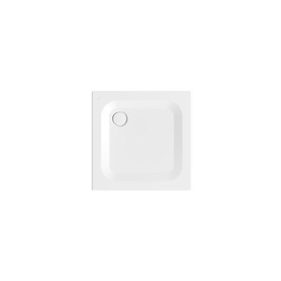 Douchebak geglazuurd staal BetteUltra 850x850x25mm wit AS antislip Sense afvoer Ø90mm