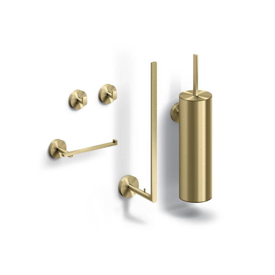 Flat toilet accessoireset goud geborsteld PVD