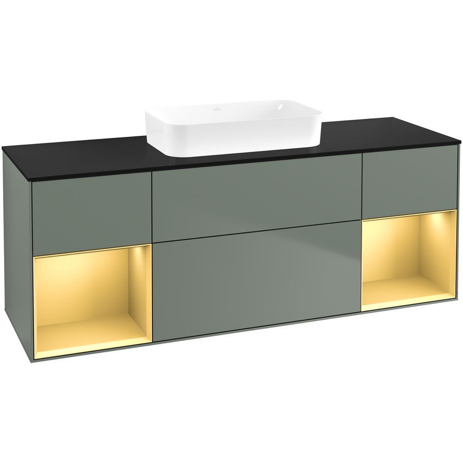 Wastafelonderkast Finion 1600x603x501mm Olive Matt Lacquer F742HFGM