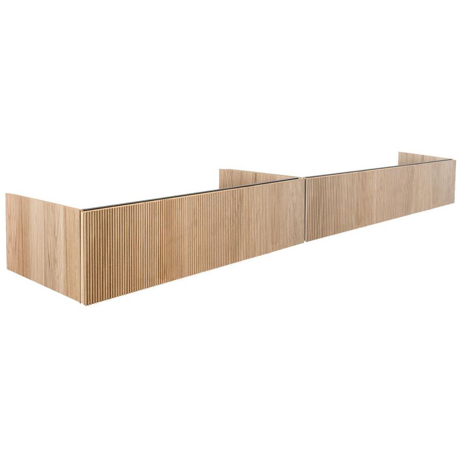 Onderkast v. wastafel WOOD 200x50cm 2x la horizontaal push-to-open lichte eik