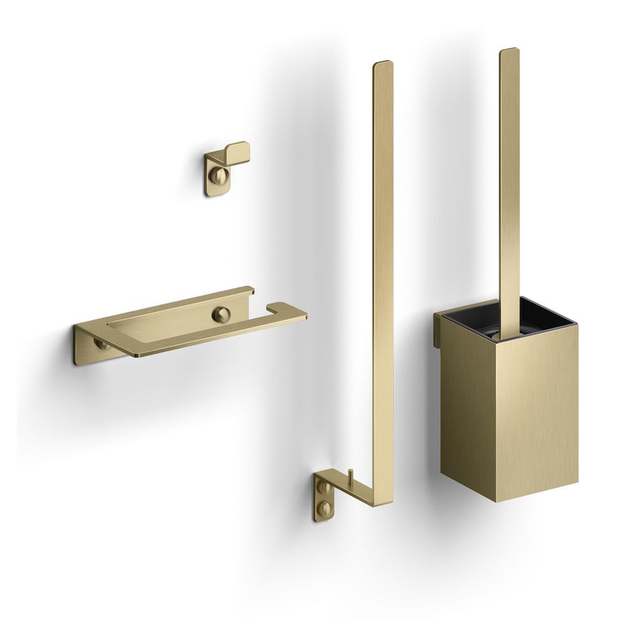 Fold toilet accessoireset goud geborsteld PVD