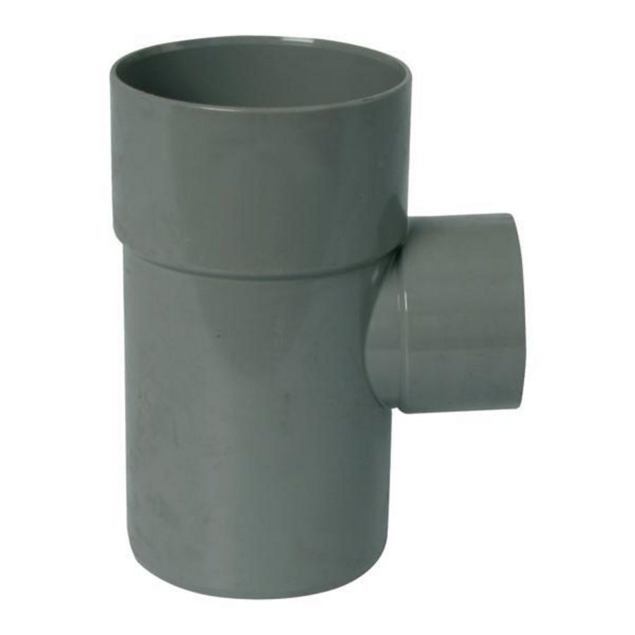 Wadal PVC lijm T-stuk verlopend 88° 110x50mm grijs mof/spie