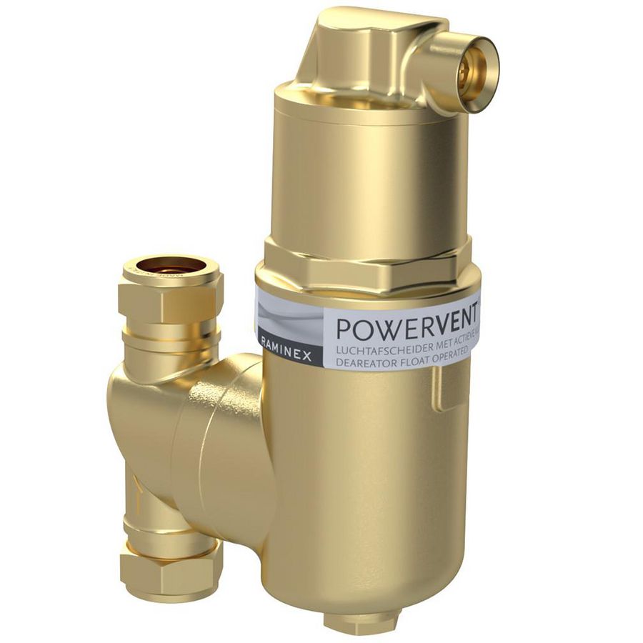 Luchtafscheider POWERVENT-360 DN20 22mm knel max 10bar VVE=6