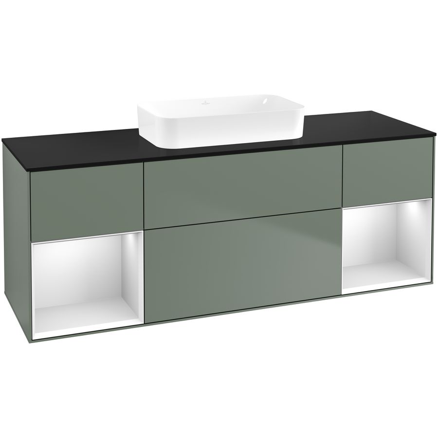 Wastafelonderkast Finion 1600x603x501mm Olive Matt Lacquer F742MTGM