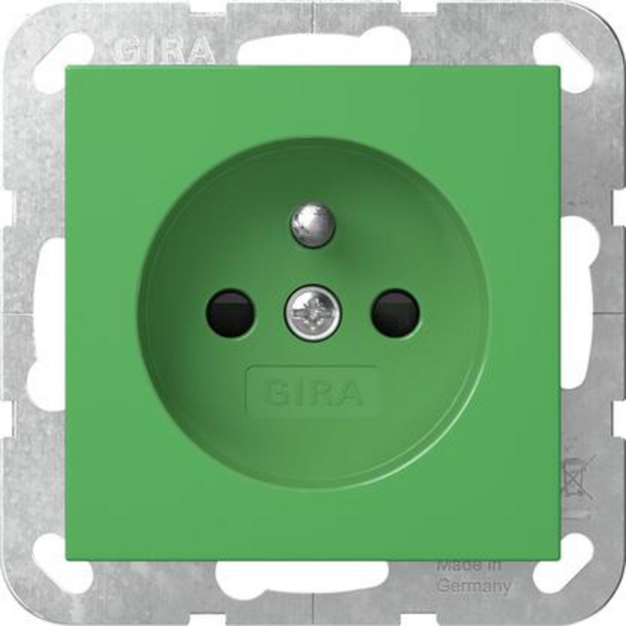 wandcontactdoos aardpen + SP System 55 groen