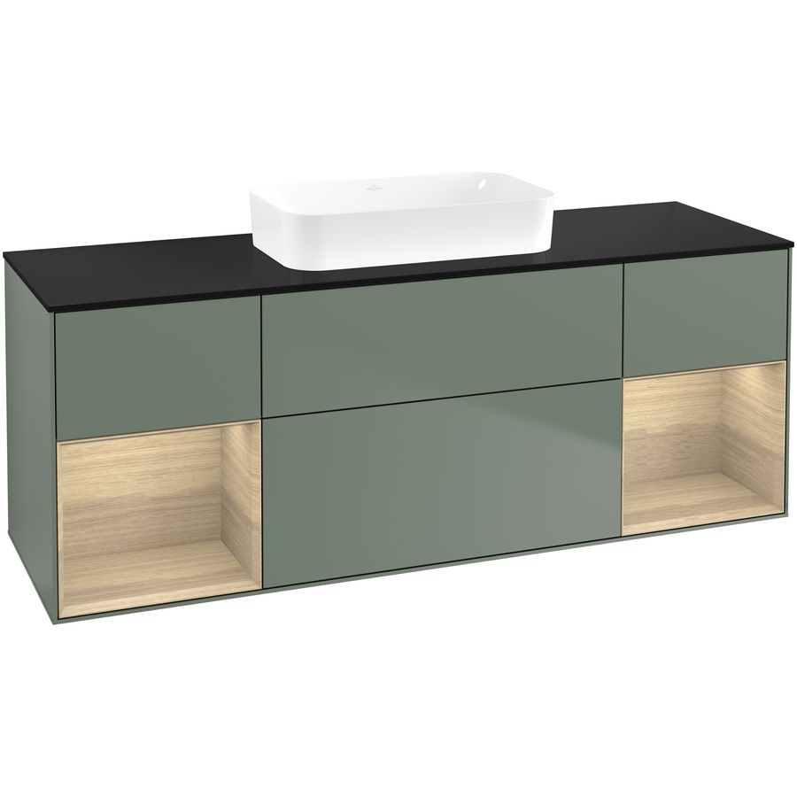 Wastafelonderkast Finion 1600x603x501mm Olive Matt Lacquer F742PCGM