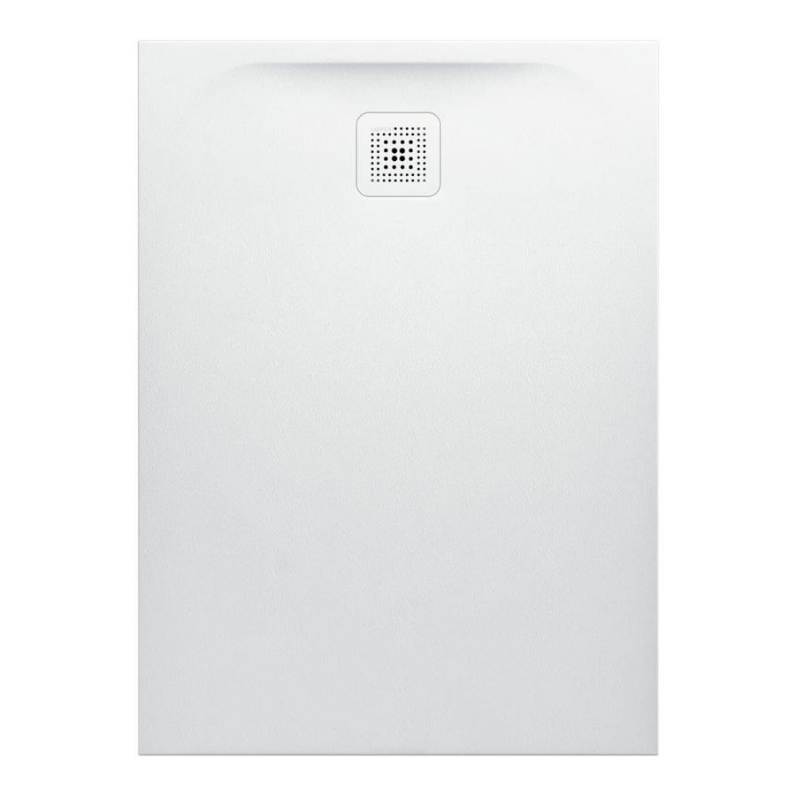 Douchevloer 1100x800mm rechthoekig wit Marbond composiet afvoer aan korte zijde