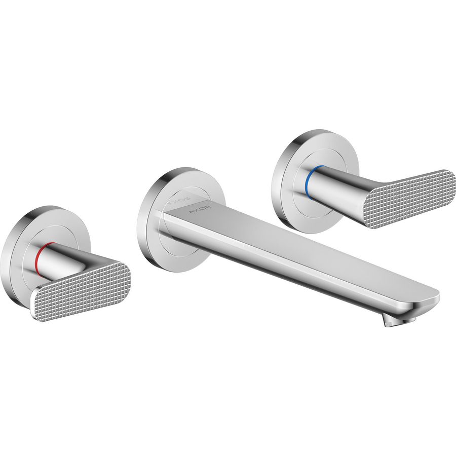 Afbouwdeel 3-gats inbouw wandmengkraan uitloop 195mm Cubic Cut greep chroom Citterio-C