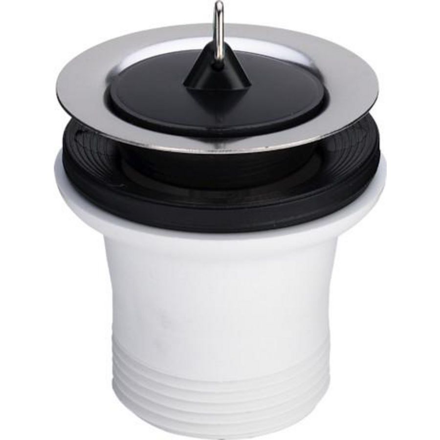 Simplex afvoerplug 1.1/2"x70 RVS met stop v.RVS gootsteen