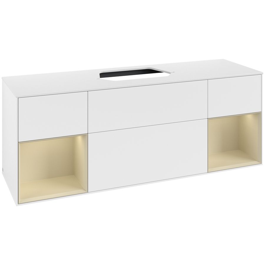 Wastafelonderkast Finion 1600x603x501mm White Matt Lacquer F451HJMT