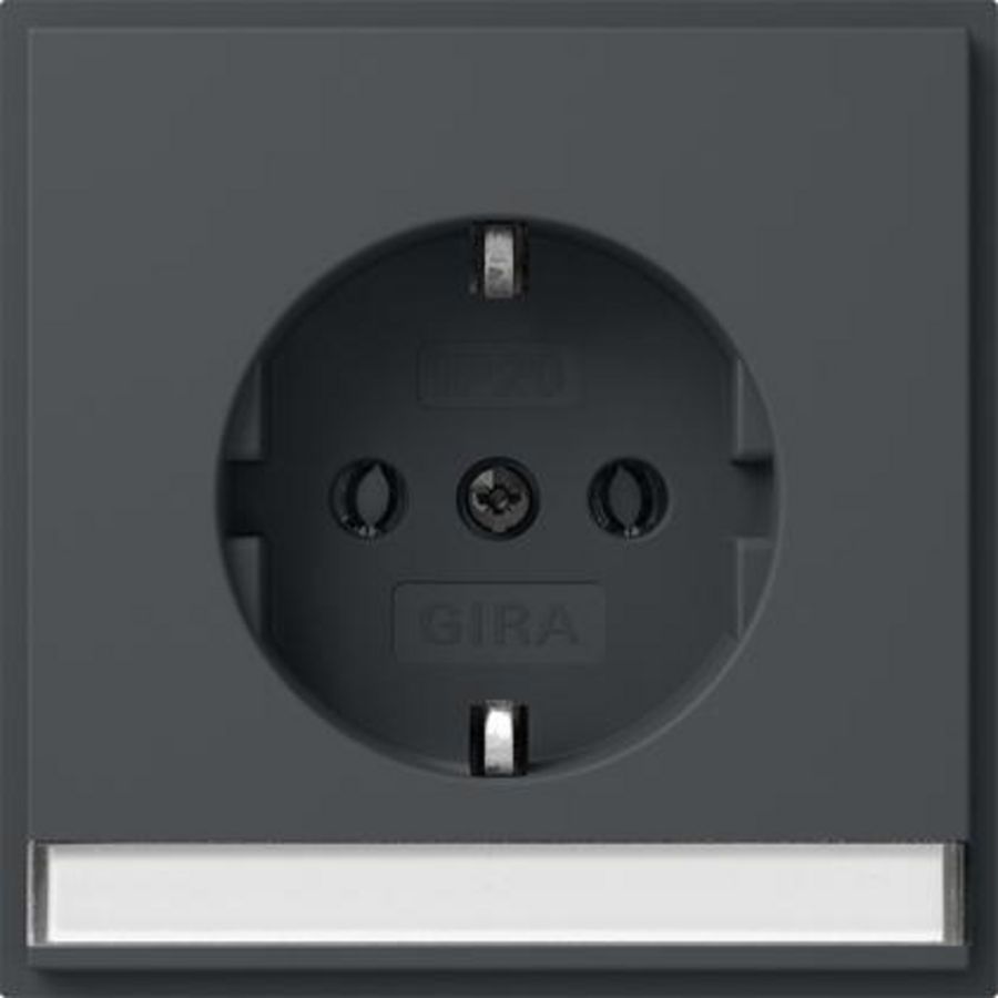 wandcontactdoos met randaarde TK + Safety Plus (IP20) Gira TX_44 antraciet