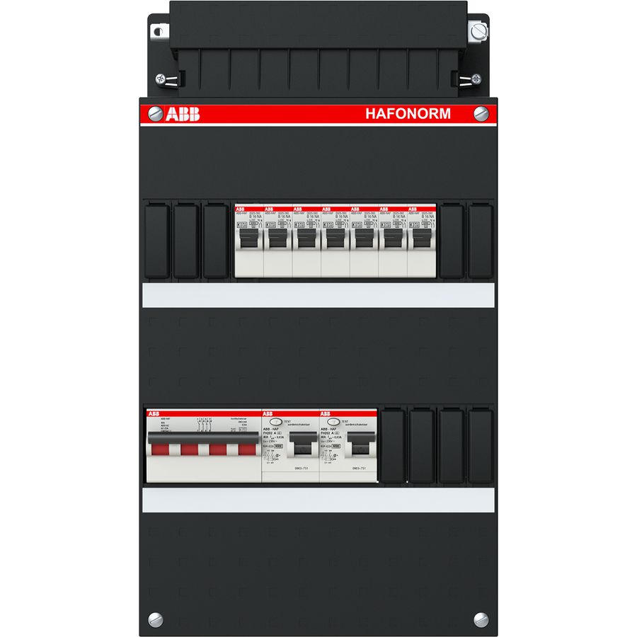 Installatiekast 7x achter 2x 30mA + HS 3-fasen
