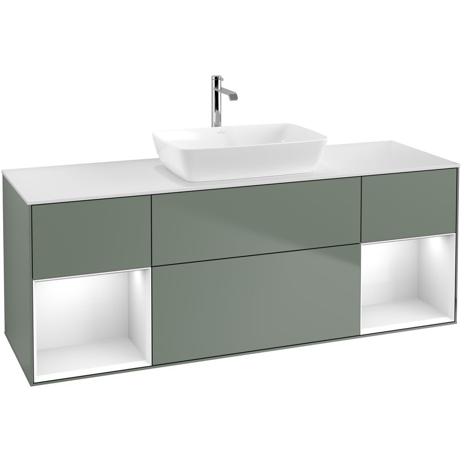 Wastafelonderkast Finion 1600x603x501mm Olive Matt Lacquer F861GFGM