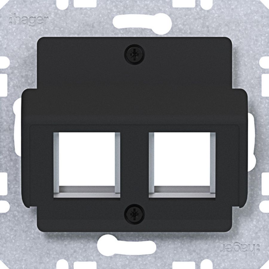 Centraalplaat 2-v AMP connectors A.x/C.x/S.x/B.x/Q.x/K.x zwa