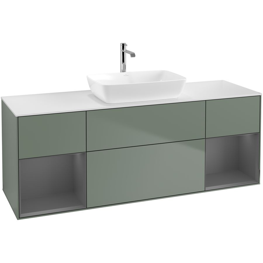 Wastafelonderkast Finion 1600x603x501mm Olive Matt Lacquer F861GKGM