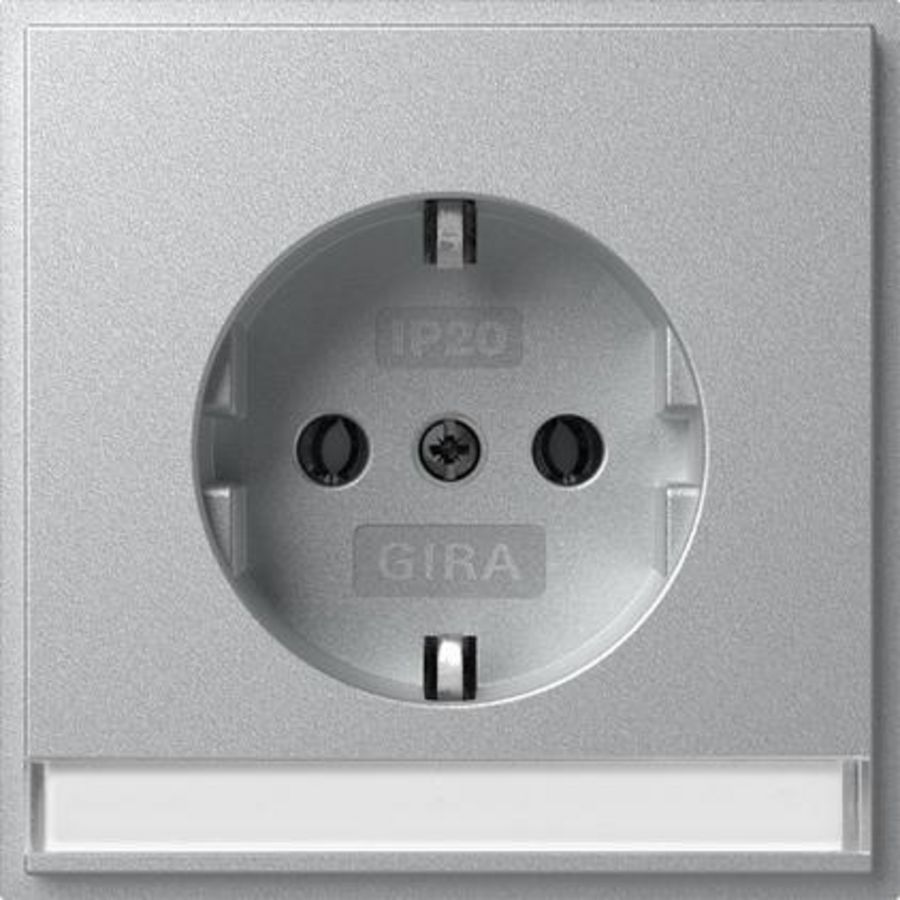 wandcontactdoos met randaarde TK + Safety Plus (IP20) Gira TX_44 kl.alum.