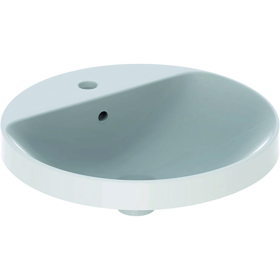 VariForm opbouwwastafel rond met kraanbank 48cm met overloop wit
