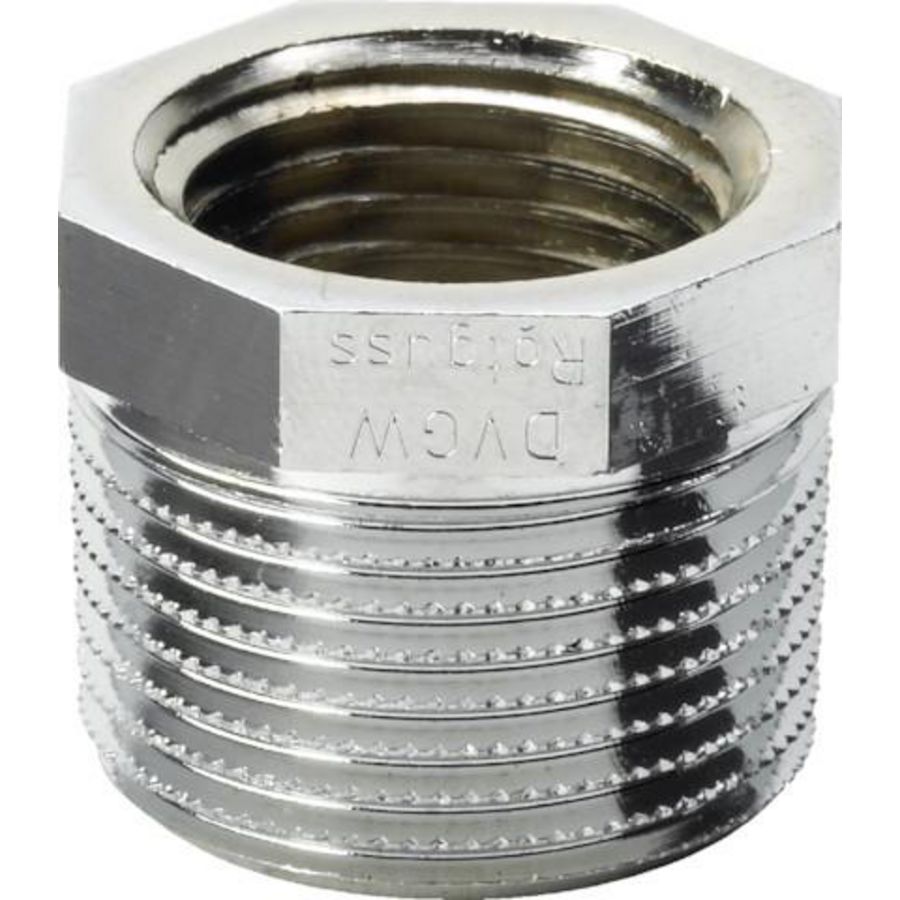 Verloopring brons verchroomd 3/4"x1/2" bu.xbn. met sleutelvlak 3241