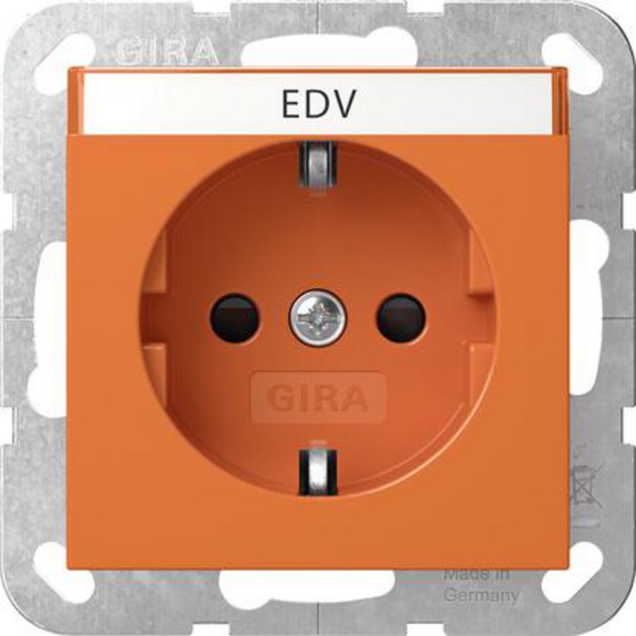 wandcontactdoos met randaarde TK + Safety Plus System 55 oranje