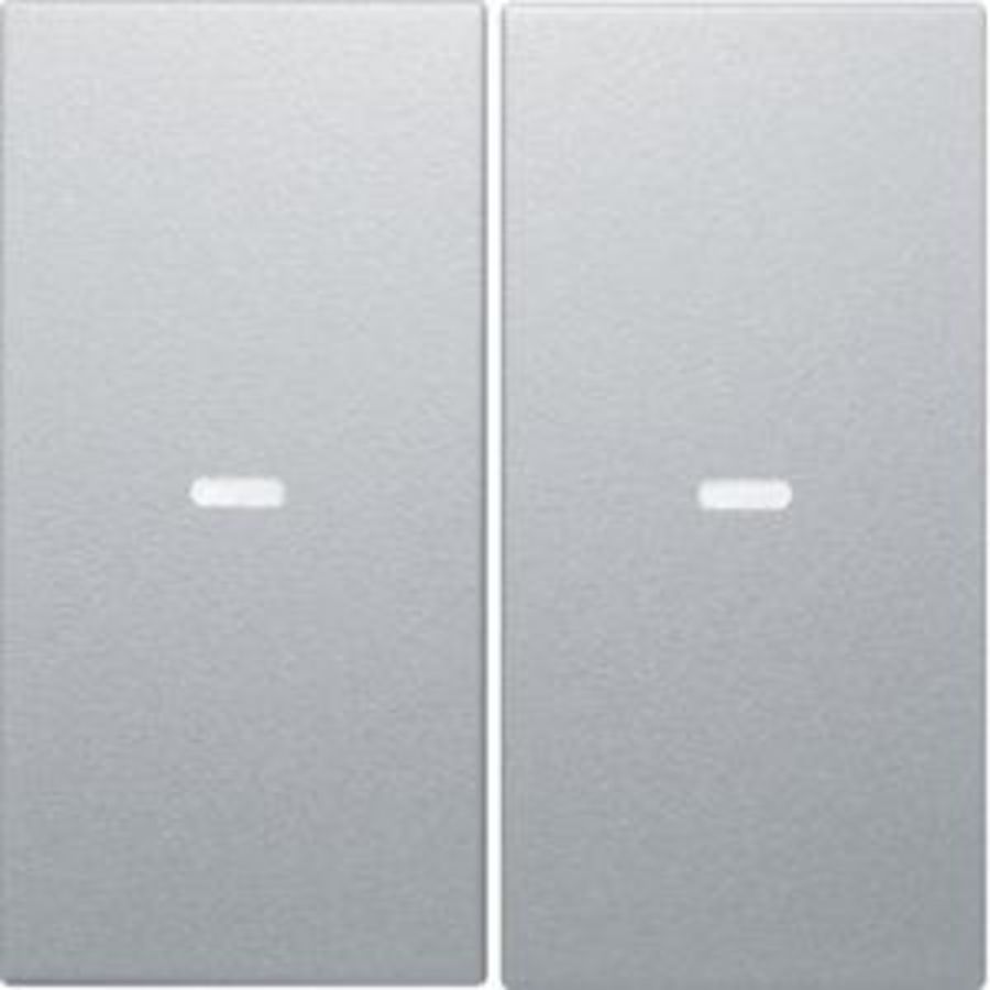 Drukknopmodule afdekking 2-v voor berker S/B aluminium