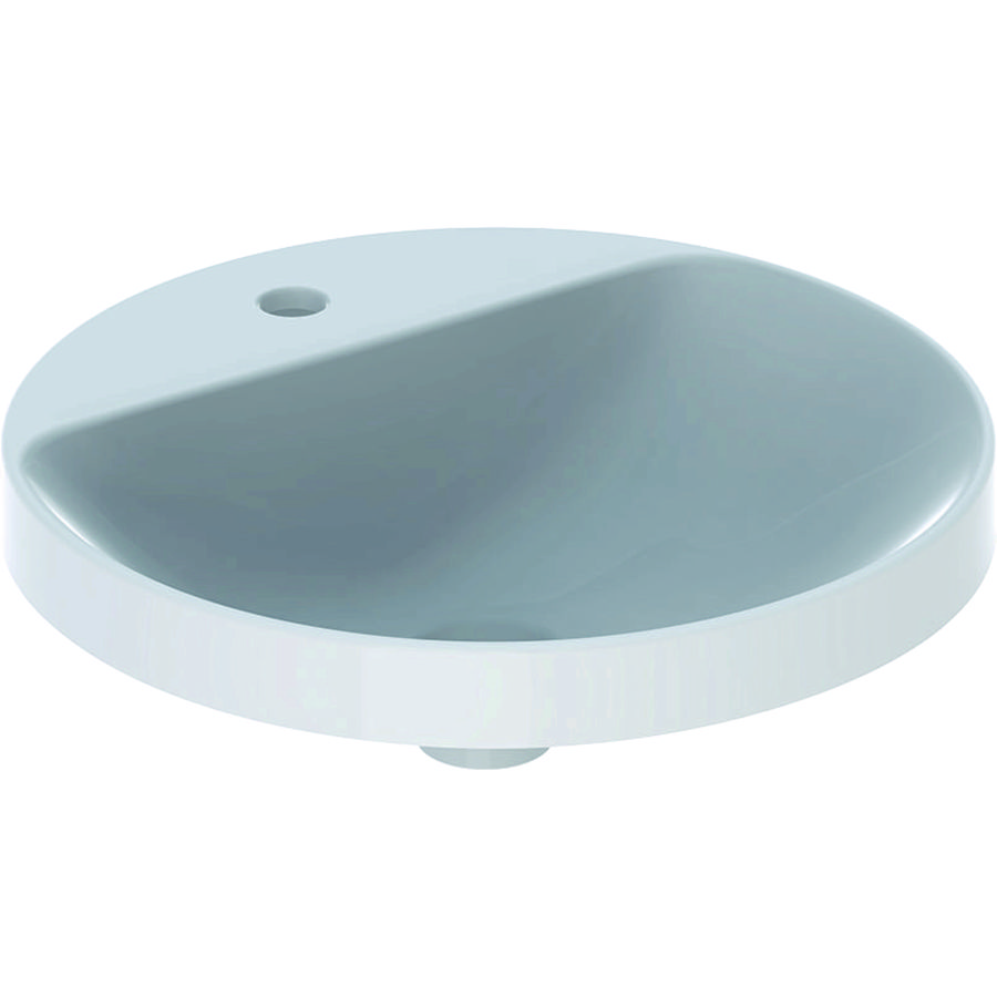 VariForm opbouwwastafel rond met kraanbank 48cm zonder overloop wit