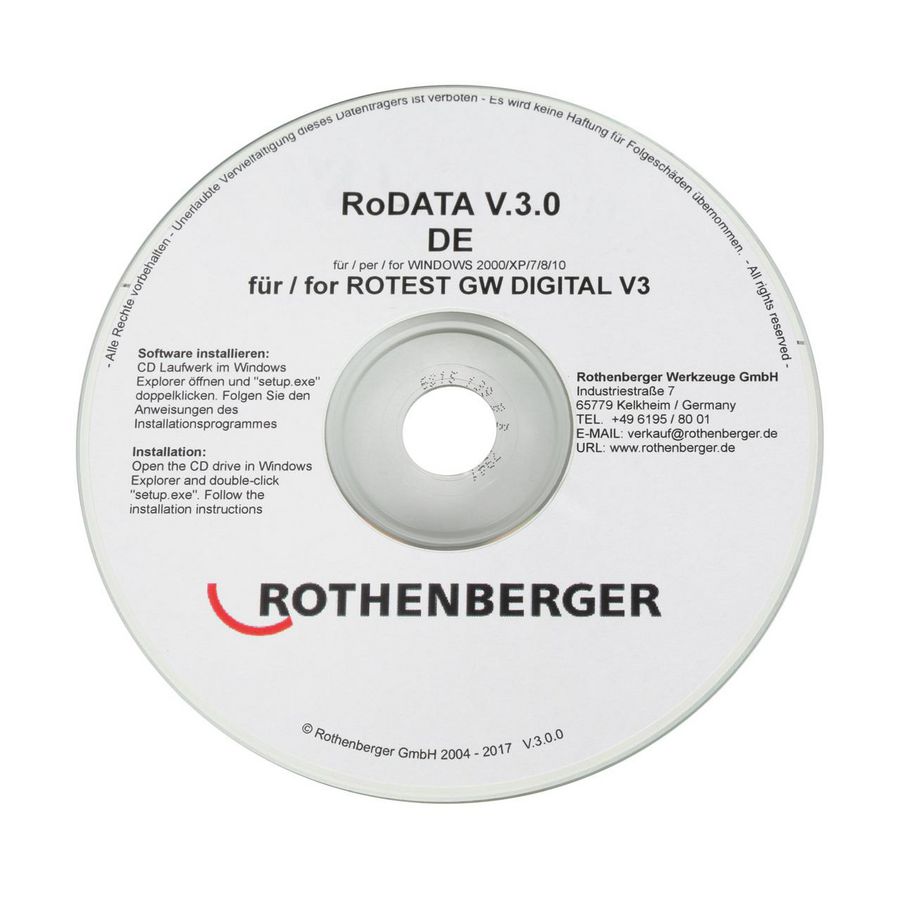 Rodata CD V3 voor rotest GW digital V3