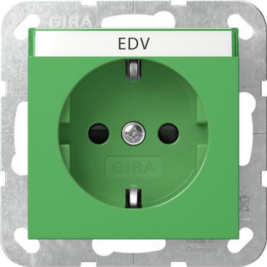 wandcontactdoos met randaarde TK + Safety Plus System 55 groen