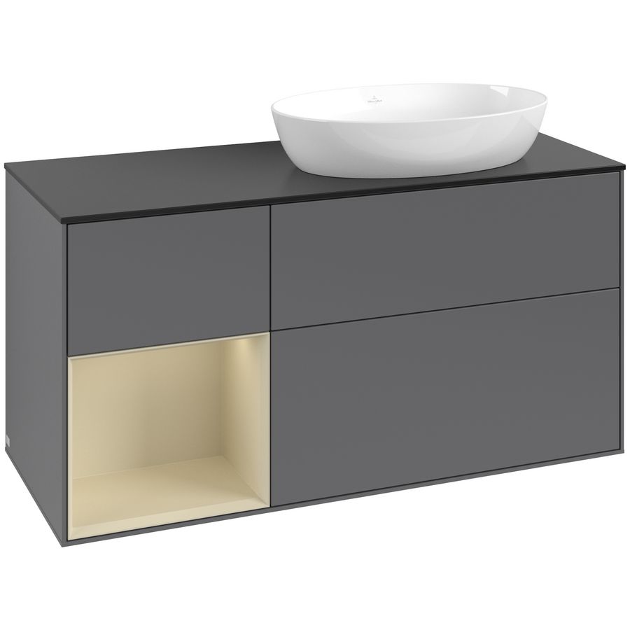 Wastafelonderkast Finion 1200x603x501mm Antr. Matt Lacquer FA42HJGK