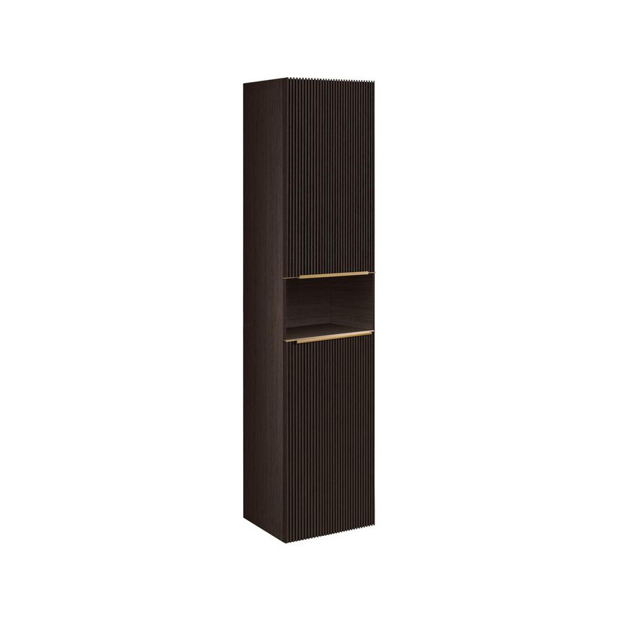 Kolomkast WOOD 35cm H=172cm 2 deuren links met open nis greep type M2 lichte eik