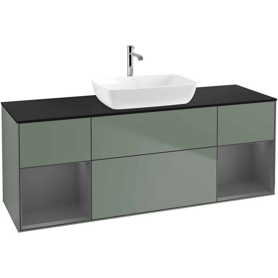 Wastafelonderkast Finion 1600x603x501mm Olive Matt Lacquer F862GKGM
