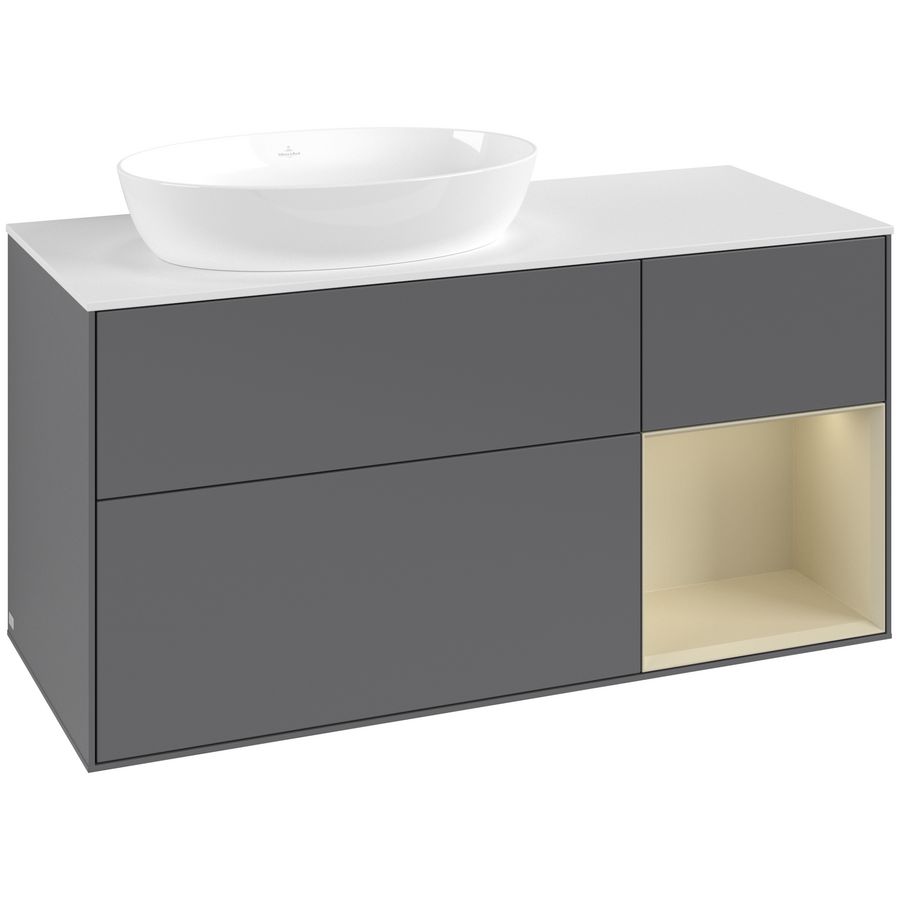Wastafelonderkast Finion 1200x603x501mm Antr. Matt Lacquer FA51HJGK