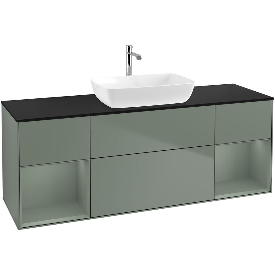 Wastafelonderkast Finion 1600x603x501mm Olive Matt Lacquer F862GMGM