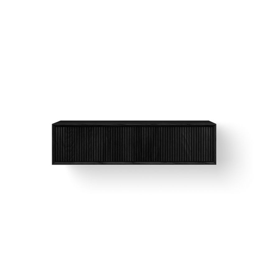 Wastafelonderkast Wooden Facet Stripes 120cm 2xla eiken black