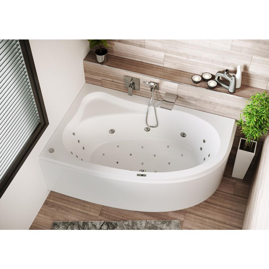 Whirlpool Lyra Rihopool 153x100cm rechts systeem BLISS rechts hoogglans wit