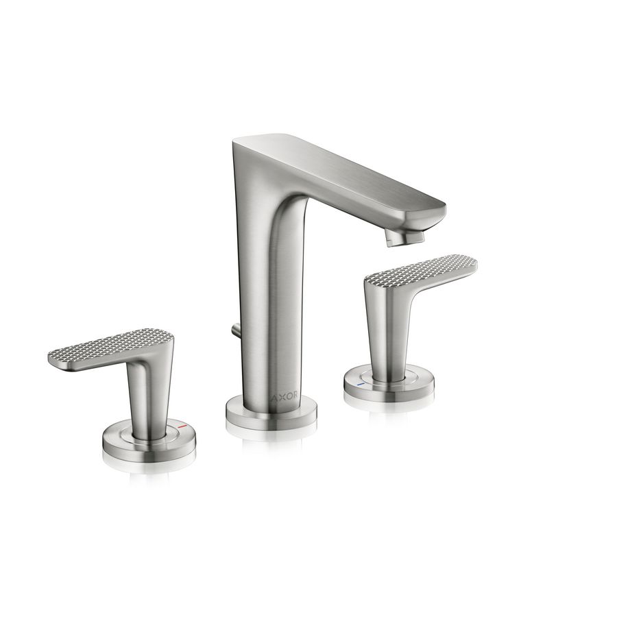 3-gats wastafelkraan 125 incl. waste-inrichting brushed nickel Citterio-C