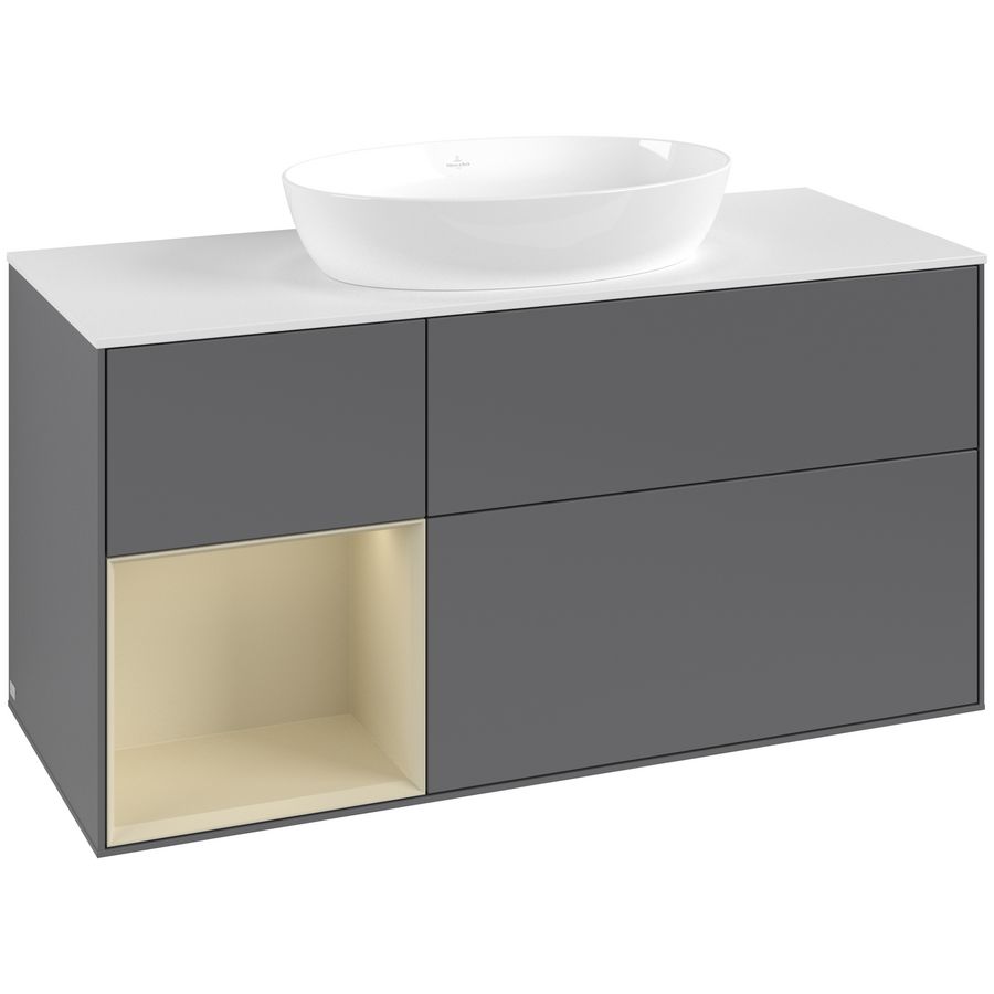 Wastafelonderkast Finion 1200x603x501mm Antr. Matt Lacquer FA61HJGK