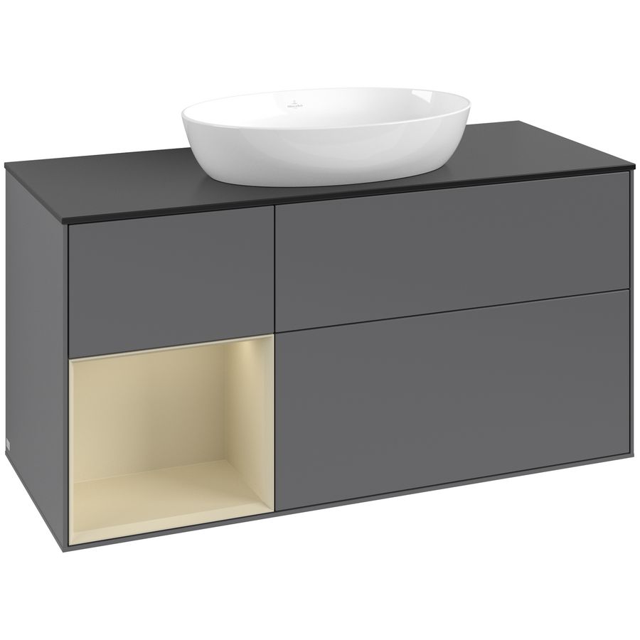 Wastafelonderkast Finion 1200x603x501mm Antr. Matt Lacquer FA62HJGK