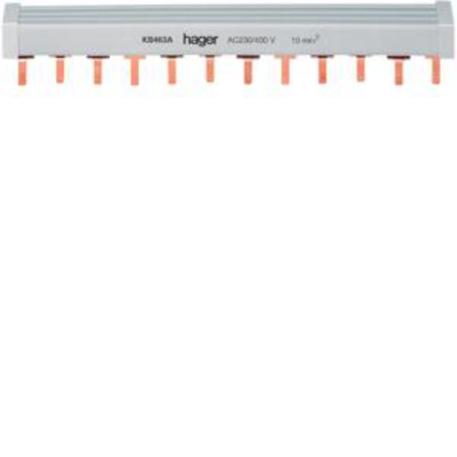 Doorverbindingsrail / kamrail stift 4P voor 3 Automaten 4P 63A