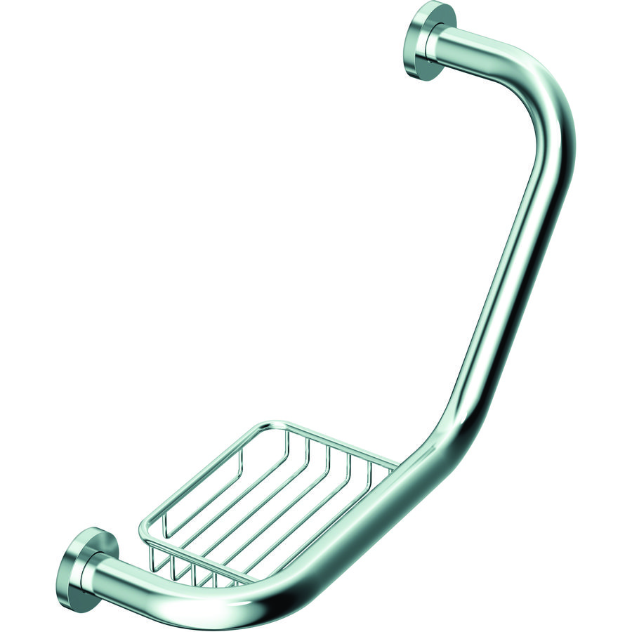 IOM wandgreep v.bad met zeepbakje 420mm chroom