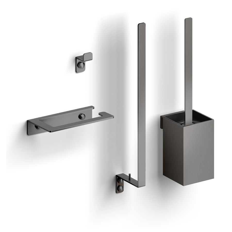 Fold toilet accessoireset gunmetal geborsteld PVD