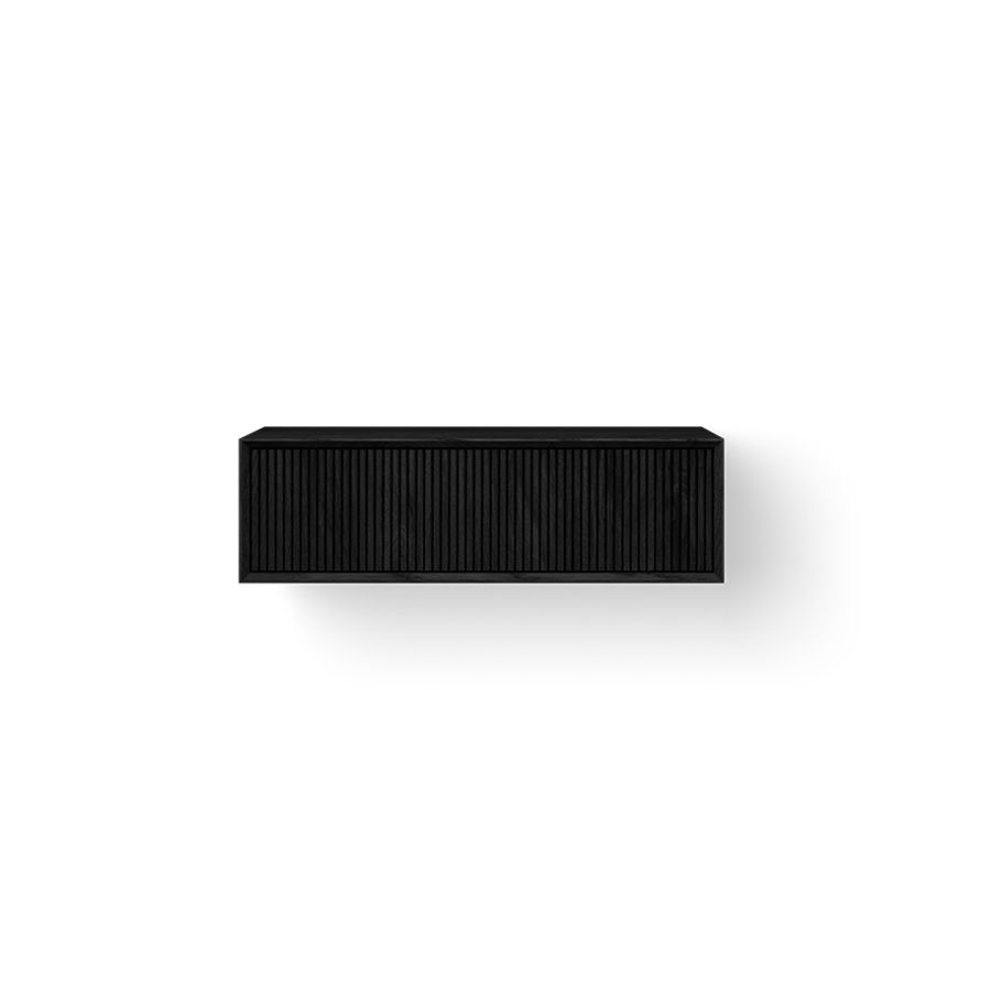 Wastafelonderkast Wood Facet Stripes 100cm 1xla eiken black