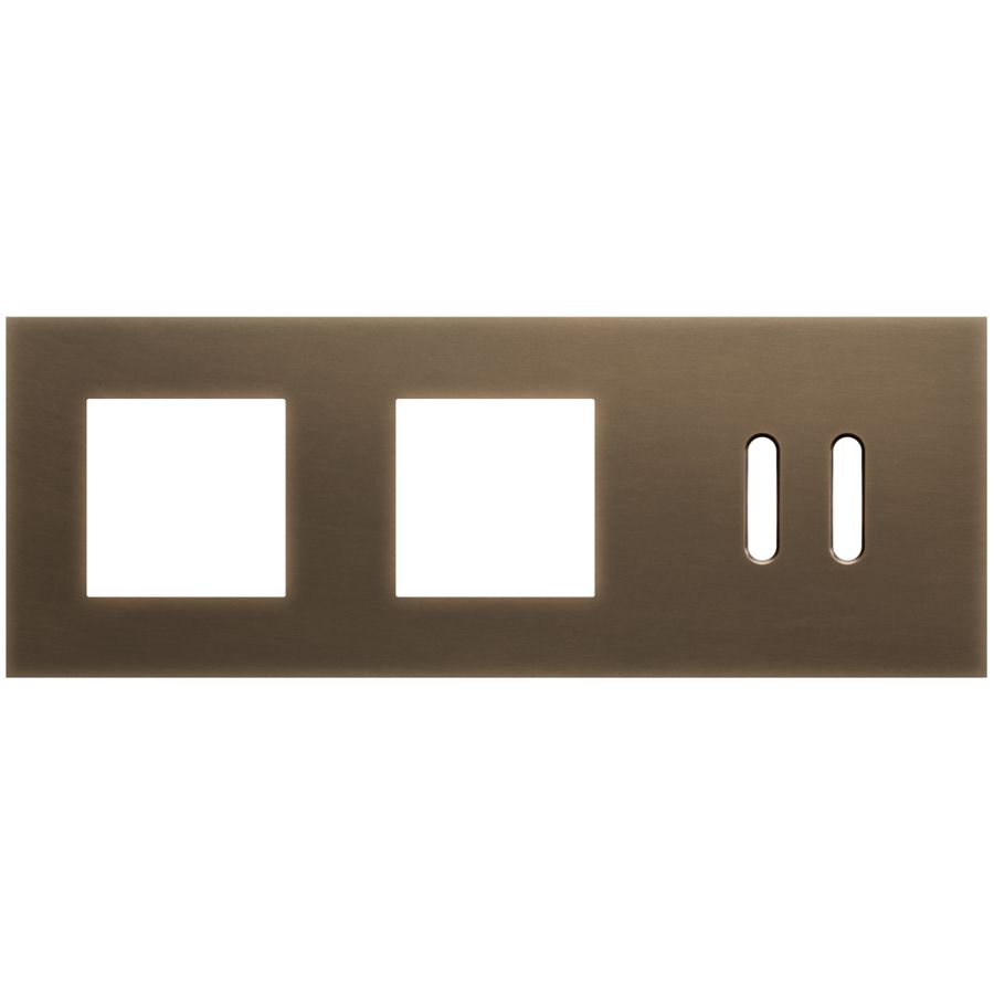 3-voudige afdekplaat horizontaal 71mm centerafstand voor twee 45x45mm
