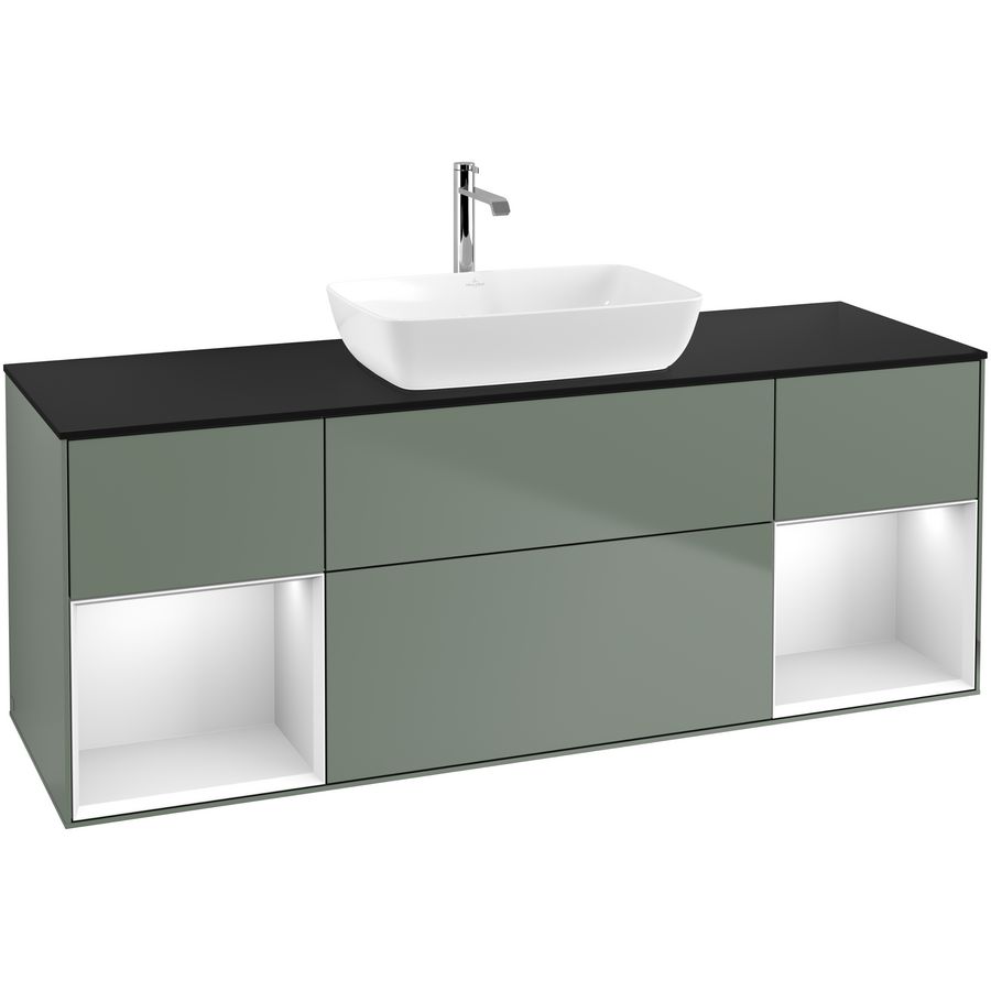Wastafelonderkast Finion 1600x603x501mm Olive Matt Lacquer F862MTGM
