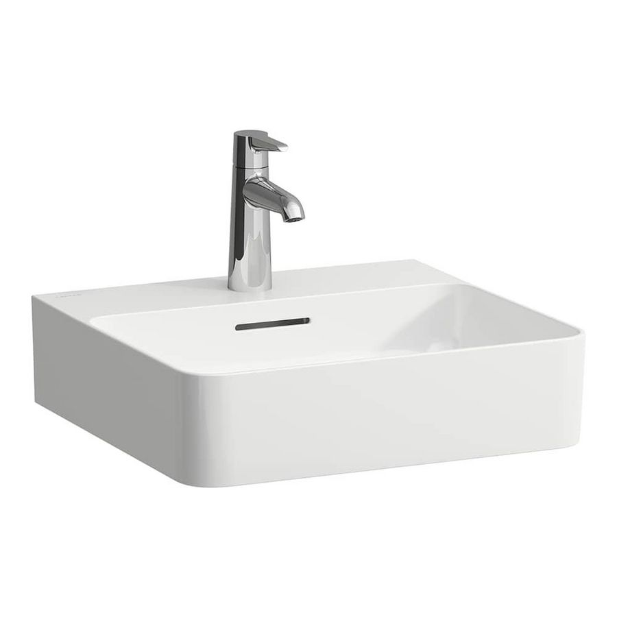 Fontein 450x420mm met kr.gat met overloop wit H8152810001041