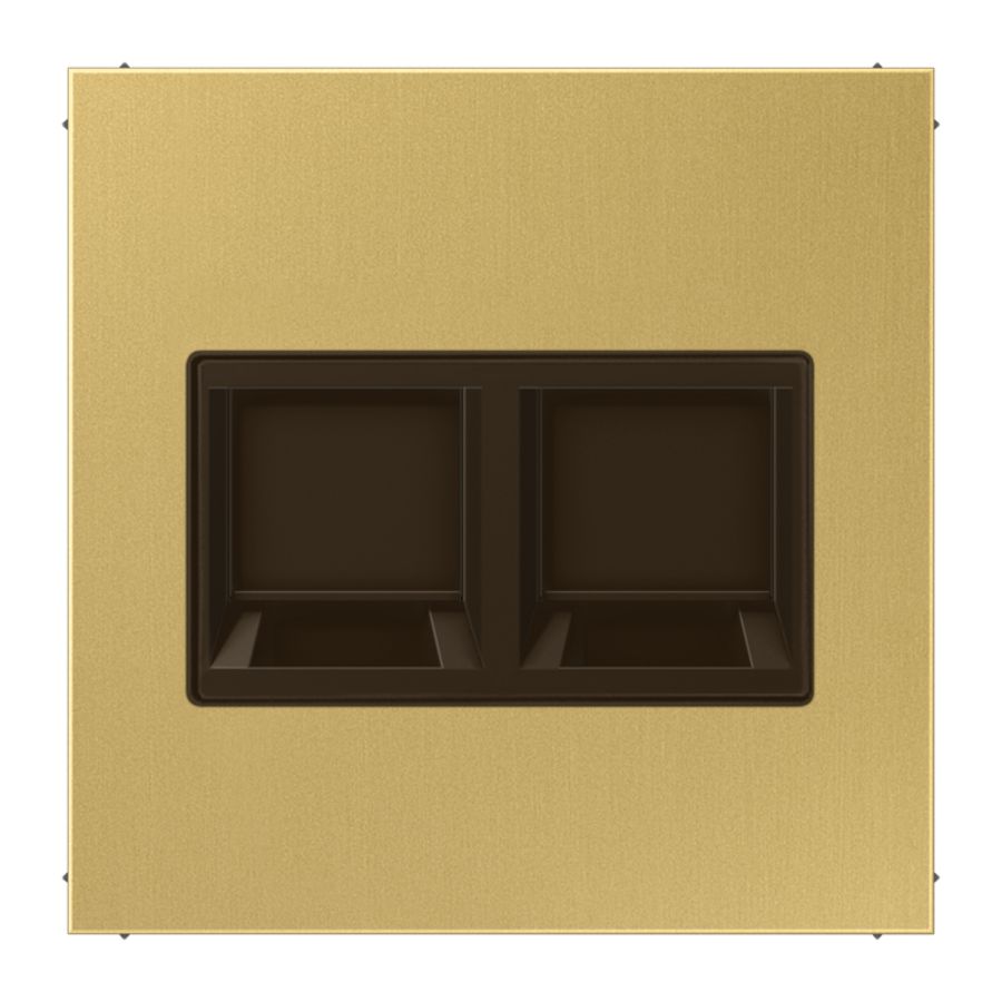 Afdekking LS messing clas.v.mod.jack 2-voudig.