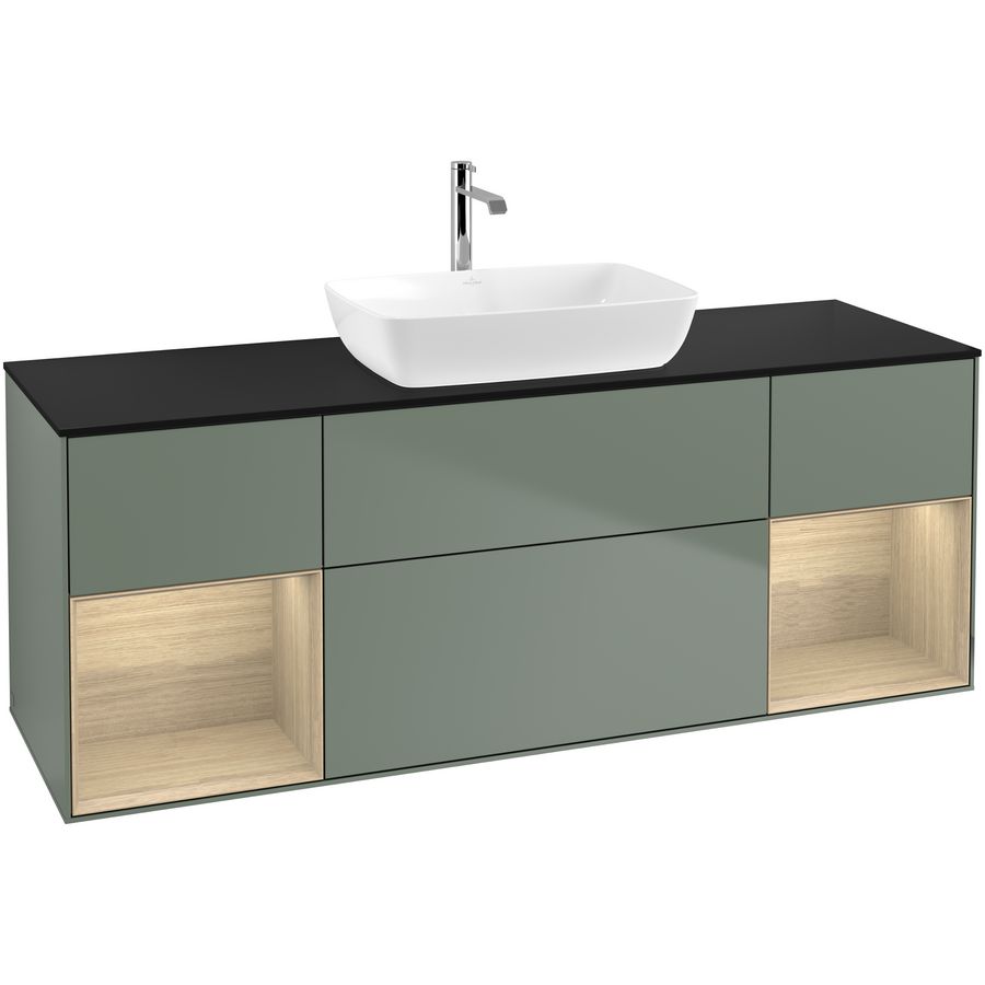 Wastafelonderkast Finion 1600x603x501mm Olive Matt Lacquer F862PCGM
