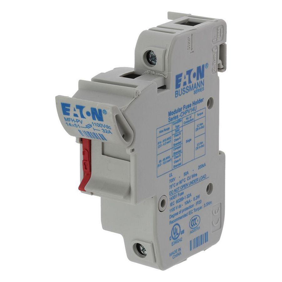 Fuse-holder high speed 32 A DC 1500V 14x51mm 1P IEC UL VVE=6