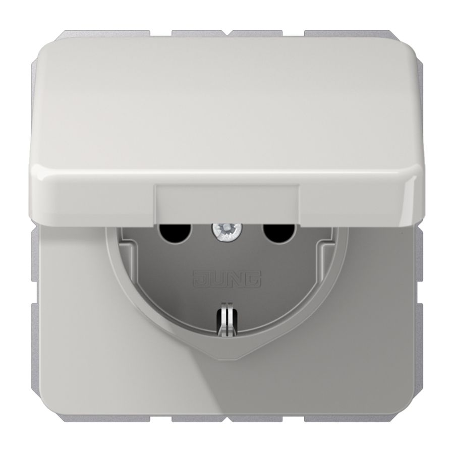 Wandcontactdoos li.gr. m.R/A&ki.beveil.&klapd. CD500