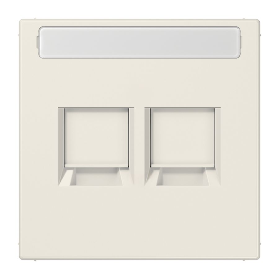 Afdekking wit v.mod.jack 2-voudig LS990